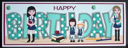 School Girls Birthday Large Dl by Joyce Watson