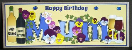 Bright Flowers & Wine Mum Large Dl by Joyce Watson