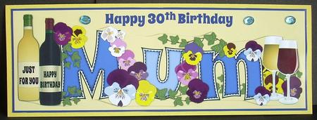 Bright Flowers & Wine Mum 30th Large Dl by Joyce Watson