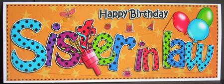 Large Dl Birthday Sister in Law Celebrations 3D Decoupage by Joyce Watson