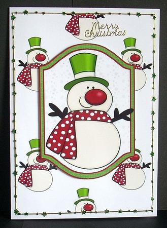 Christmas Snowman Backing Paper 2 by Joyce Watson