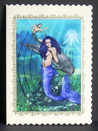 Mermaids 1 Oval Pyramage by Joyce Watson