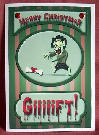 Zombie Christmas Gift Topper by Joyce Watson