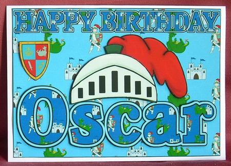 Birthday Knight A5 Name Card Oscar by Joyce Watson