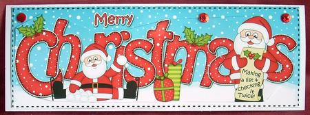 Large Dl Christmas Santa Quick Card 3D Decoupage by Joyce Watson