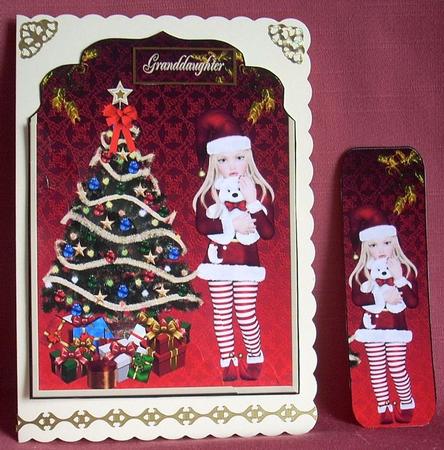 Christmas Granddaughter Shaped Card by Joyce Watson