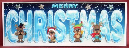 Reindeer Christmas Large Dl Quick Card by Joyce Watson
