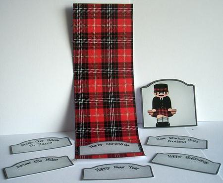 Xmas Greetings to Match 3D on the Shelf Card Tartan Kits by Joyce Watson