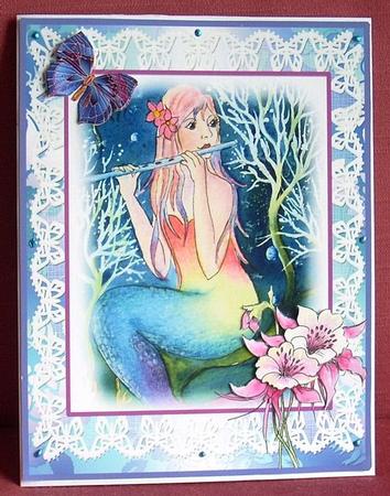 Watercolour Rainbow Mermaid Decoupage Sheet by Joyce Watson