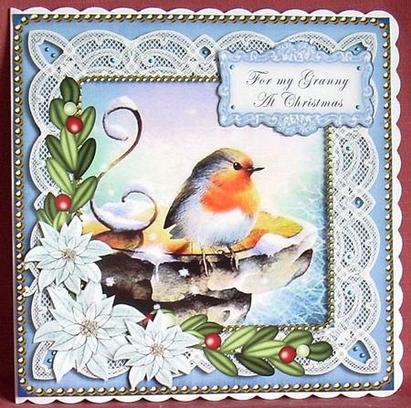 Blue Robin My Granny 8in Sentiment Topper by Joyce Watson