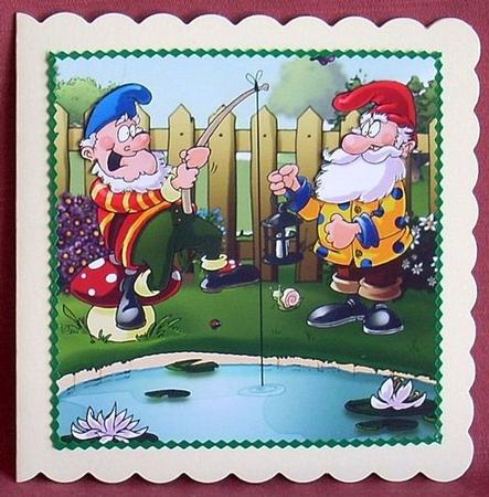 Fishing Gnomes 8x8 Quick Card by Joyce Watson