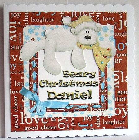 Beary Christmas Daniel with Decoupage by Joyce Watson