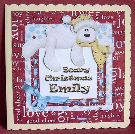 Beary Christmas Emily with Decoupage by Joyce Watson
