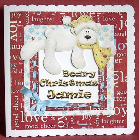 Beary Christmas Jamie with Decoupage by Joyce Watson