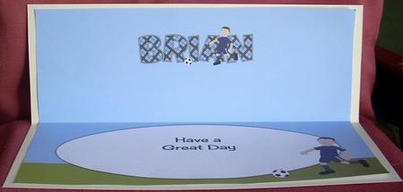 Footballer in Blue Brian Large Dl Insert by Joyce Watson