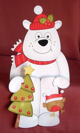 3D on the Shelf Card Kit - Little Christmas Polar Bear Ben by Joyce Watson