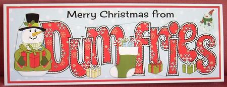 Merry Christmas from Dumfries Snowman Large Dl by Joyce Watson