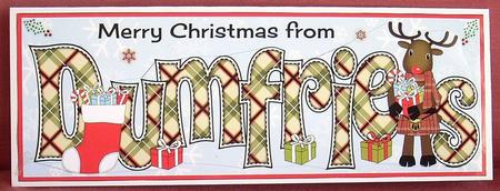 Merry Christmas from Dumfries Rudolf Large Dl by Joyce Watson