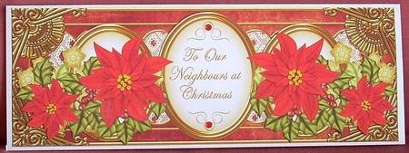 Red Poinsettia Neighbours Large Dl Decoupage Topper by Joyce Watson