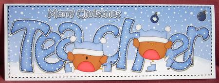 Large Dl Xmas Teacher Bobbin Robin 3D Decoupage by Joyce Watson