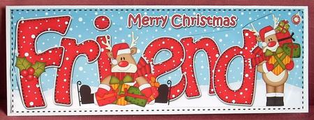 Large Dl Christmas Friend Rudolph 3D Decoupage by Joyce Watson