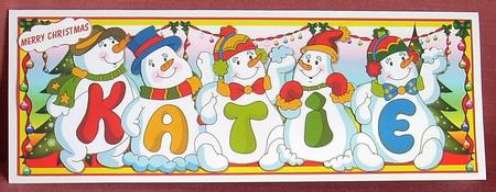 Snowmen Names Large Dl - Katie by Joyce Watson