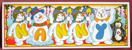 Snowmen Names Large Dl - Nanny by Joyce Watson
