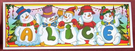 Snowmen Names Large Dl - Alice by Joyce Watson