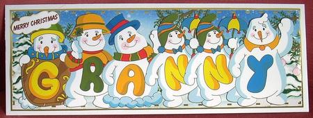 Snowmen Names Large Dl - Granny by Joyce Watson