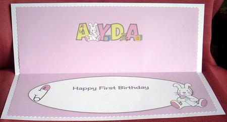 Cute Bunny with Baby Bottle Ayda 1st Large Dl Insert by Joyce Watson