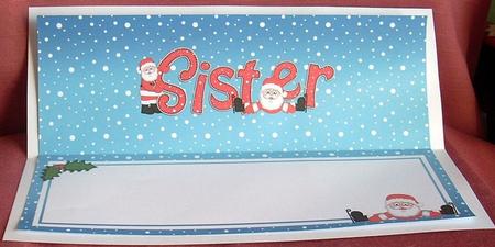 Xmas Sister with Santa Matching Large Dl Insert by Joyce Watson