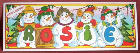 Snowmen Names Large Dl - Rosie by Joyce Watson