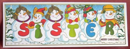 Snowmen Names Large Dl - Sister by Joyce Watson
