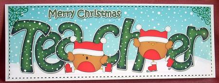 Large Dl Xmas Teacher Bobbin Robin 3D Decoupage by Joyce Watson