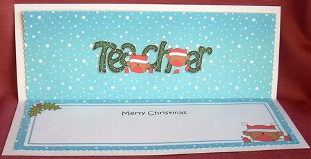 Large Dl Xmas Teacher Bobbin Robin Insert by Joyce Watson