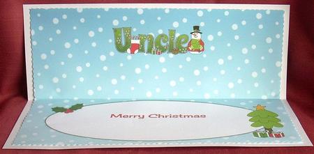 Snowman in Jacket with Tree Uncle Large Dl Insert by Joyce Watson