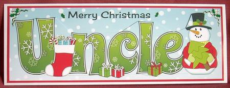 Snowman in Jacket with Tree Uncle Large Dl by Joyce Watson
