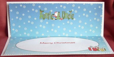 Shy Santa Auntie & Uncle Large Dl Insert by Joyce Watson