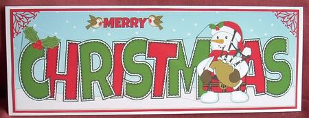 Scottish Snowman Piper Christmas Large Dl 2 by Joyce Watson