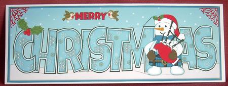 Scottish Snowman Piper Christmas Large Dl by Joyce Watson