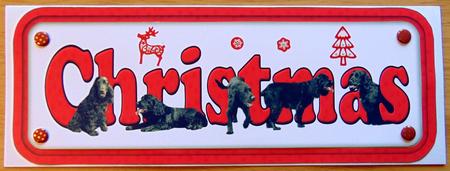 Cocker Spaniel ,black, Christmas Name Sign by Joyce Watson