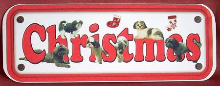 Shih Tzu Christmas Name Sign by Joyce Watson