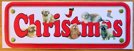 Shih Tzu Christmas Name Sign by Joyce Watson