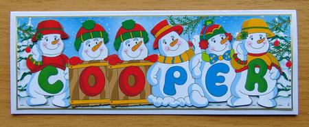 Snowmen Names Large Dl - Cooper by Joyce Watson