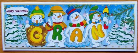 Snowmen Names Large Dl - Gran by Joyce Watson