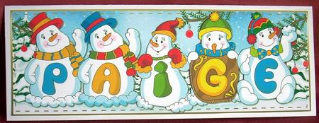 Snowmen Names Large Dl - Paige by Joyce Watson