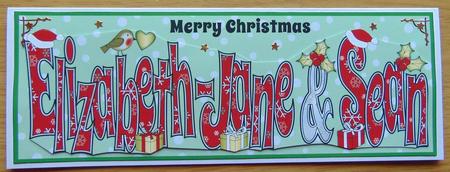 Christmas Names Elizabeth-jane & Sean Large Dl by Joyce Watson