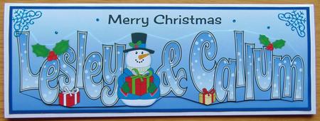 Snowman in Jacket Lesley & Callum Large Dl by Joyce Watson