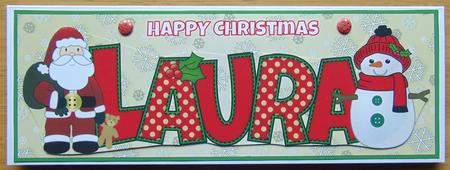 Santa & Snowman Laura Large Dl by Joyce Watson