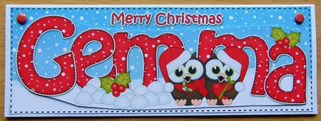 Large Dl Christmas Gemma Love Owls 3D Decoupage by Joyce Watson